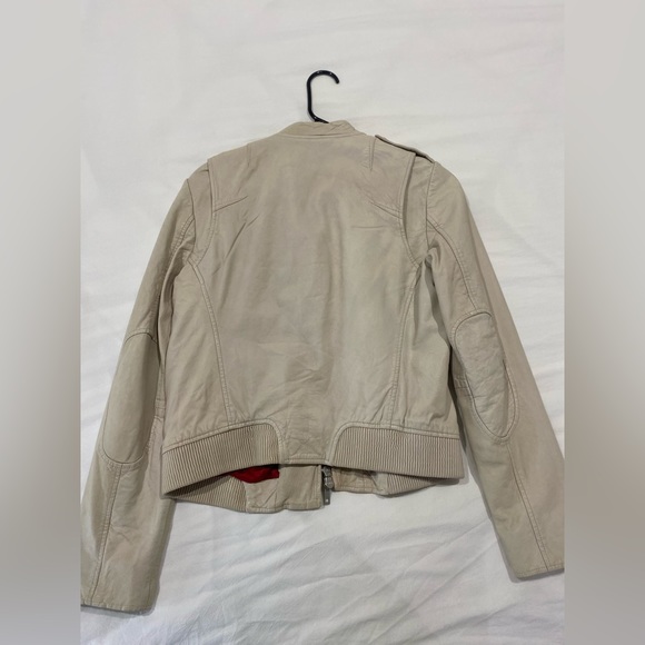 Rag and Bone Women’s Lyon Lamb Leather Jacket in Ivory, Size 6 - Picture 2 of 7